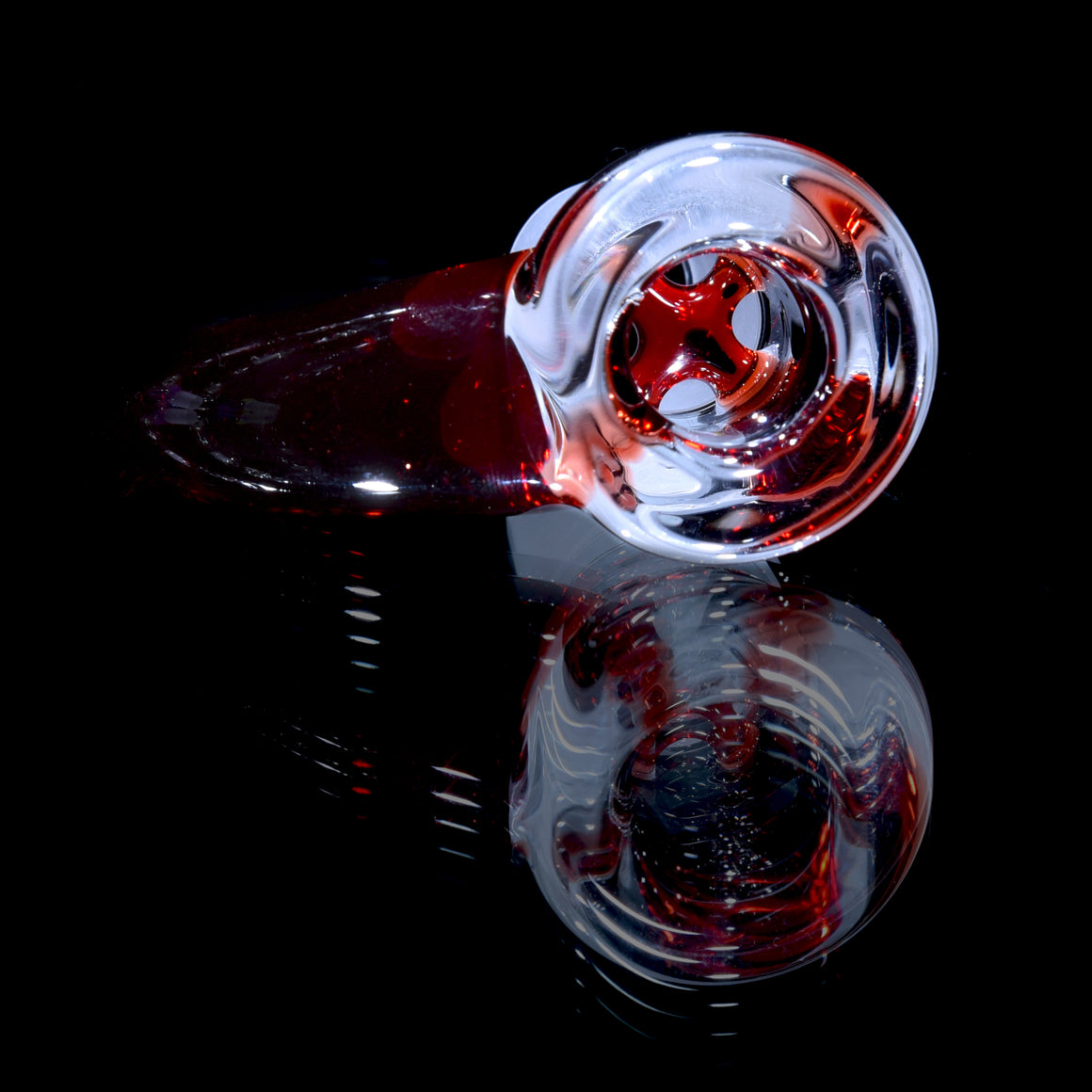 Pomegranate/Clear 4-hole Horned Slide - 18mm
