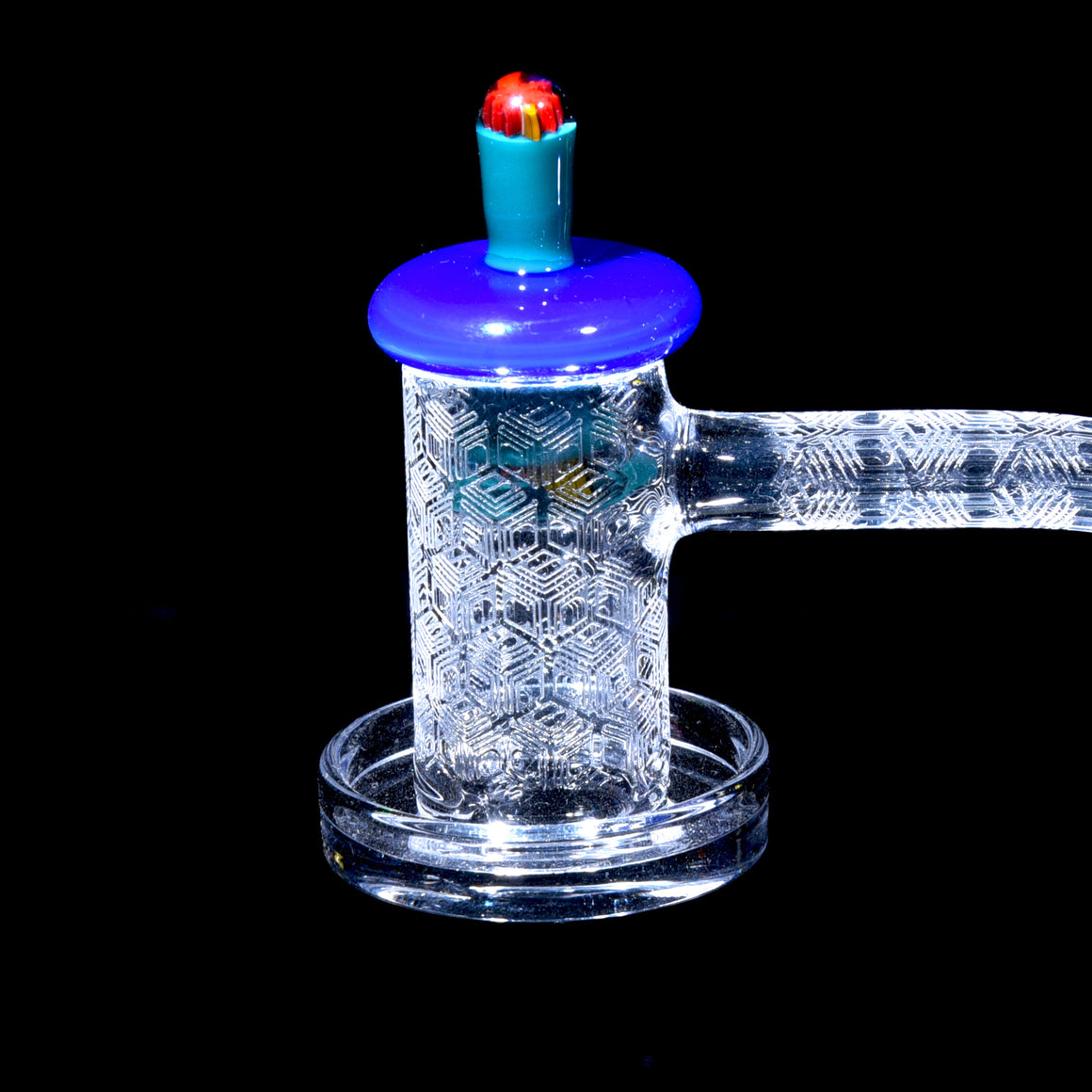 Double Sided Control Tower/Blender Cap w/ Simpsons Millies - Sonic/Aqua Azul
