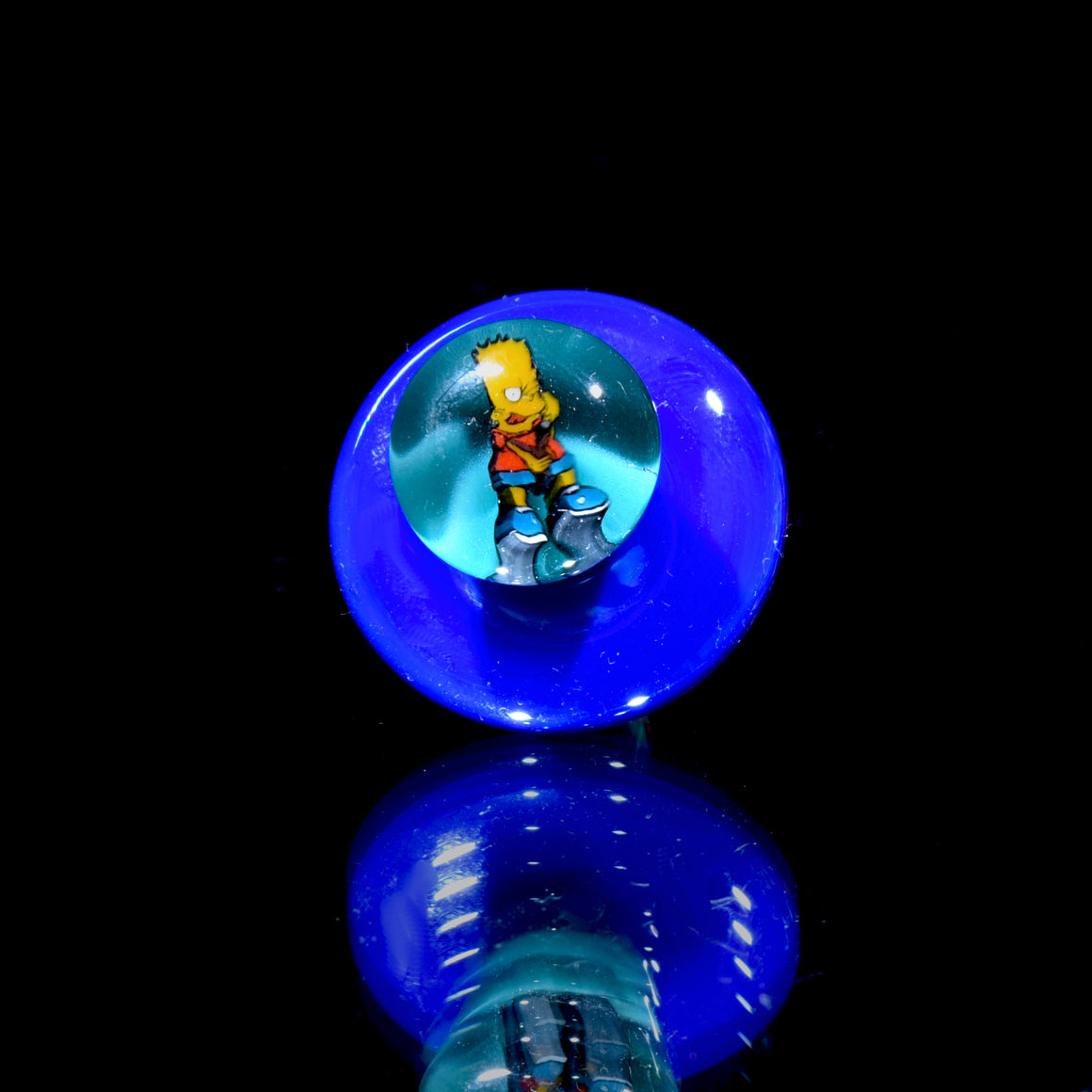 Double Sided Control Tower/Blender Cap w/ Simpsons Millies - Sonic/Aqua Azul