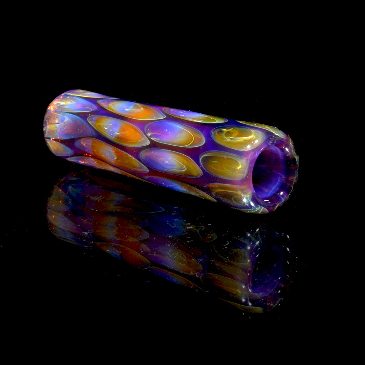 Fully-worked Joint/Blunt Holder w/ Built-in Filter - Royal Jelly/Amber Purple