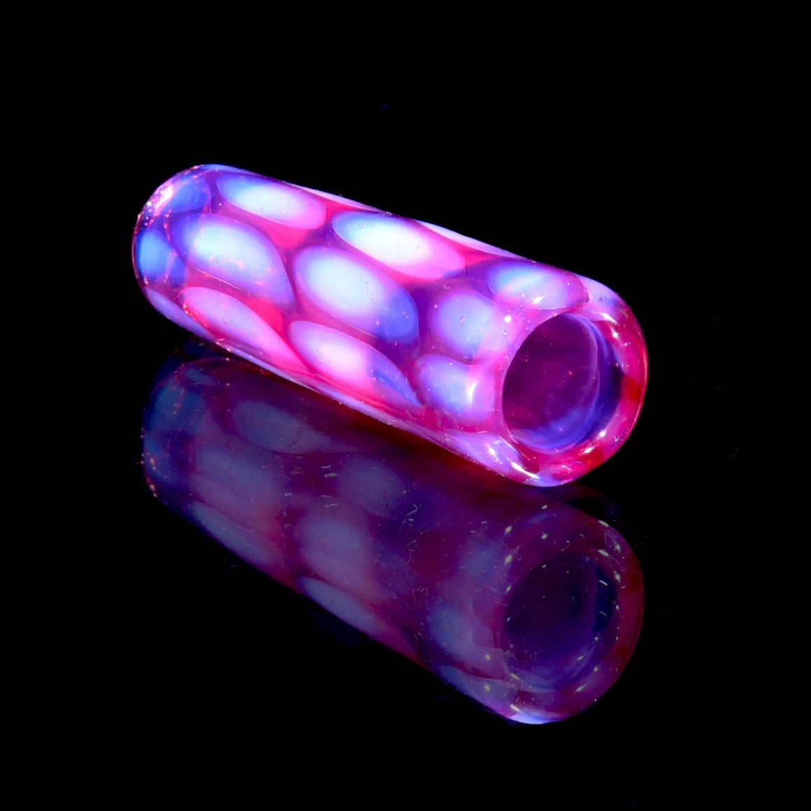 Fully-worked Joint/Blunt Holder w/ Built-in Filter - Telemagenta/Moonstone