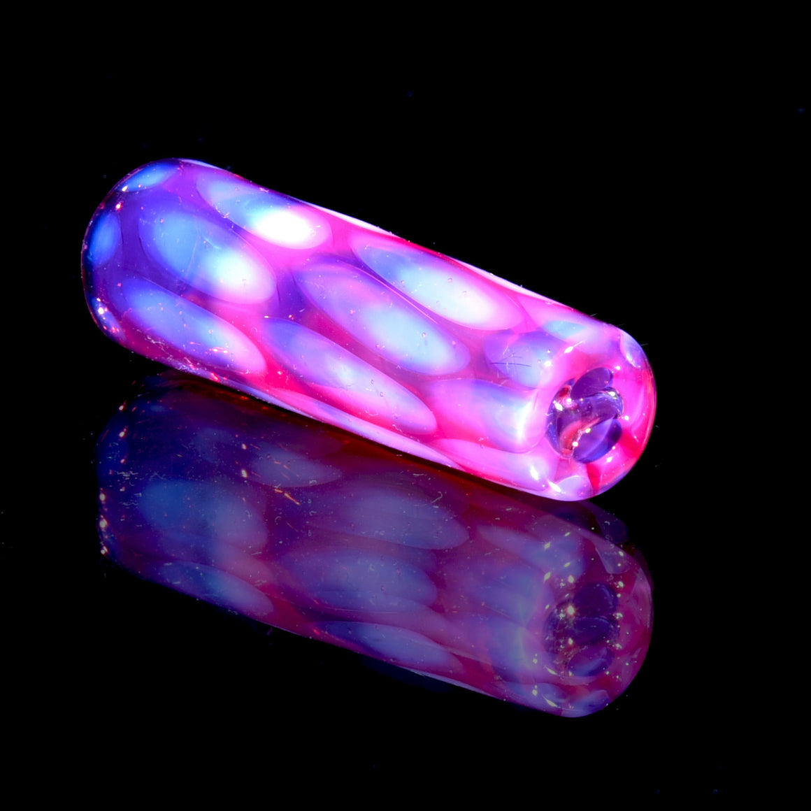 Fully-worked Joint/Blunt Holder w/ Built-in Filter - Telemagenta/Moonstone