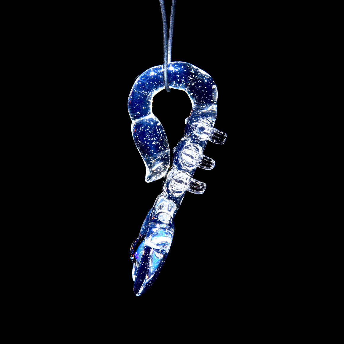Multicolor UV Glow Scorpion Pendant w/ Opal - BluV/Electric Flamingo