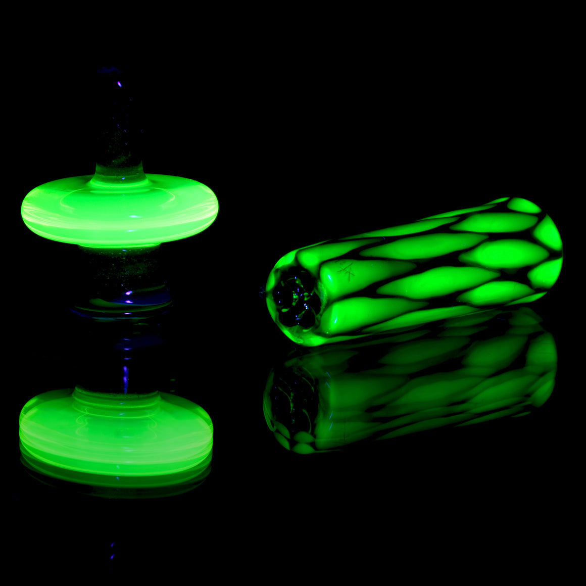 Double Sided Control Tower/Blender Cap w/ Skull Millies - UV Ion/Millenium Moss