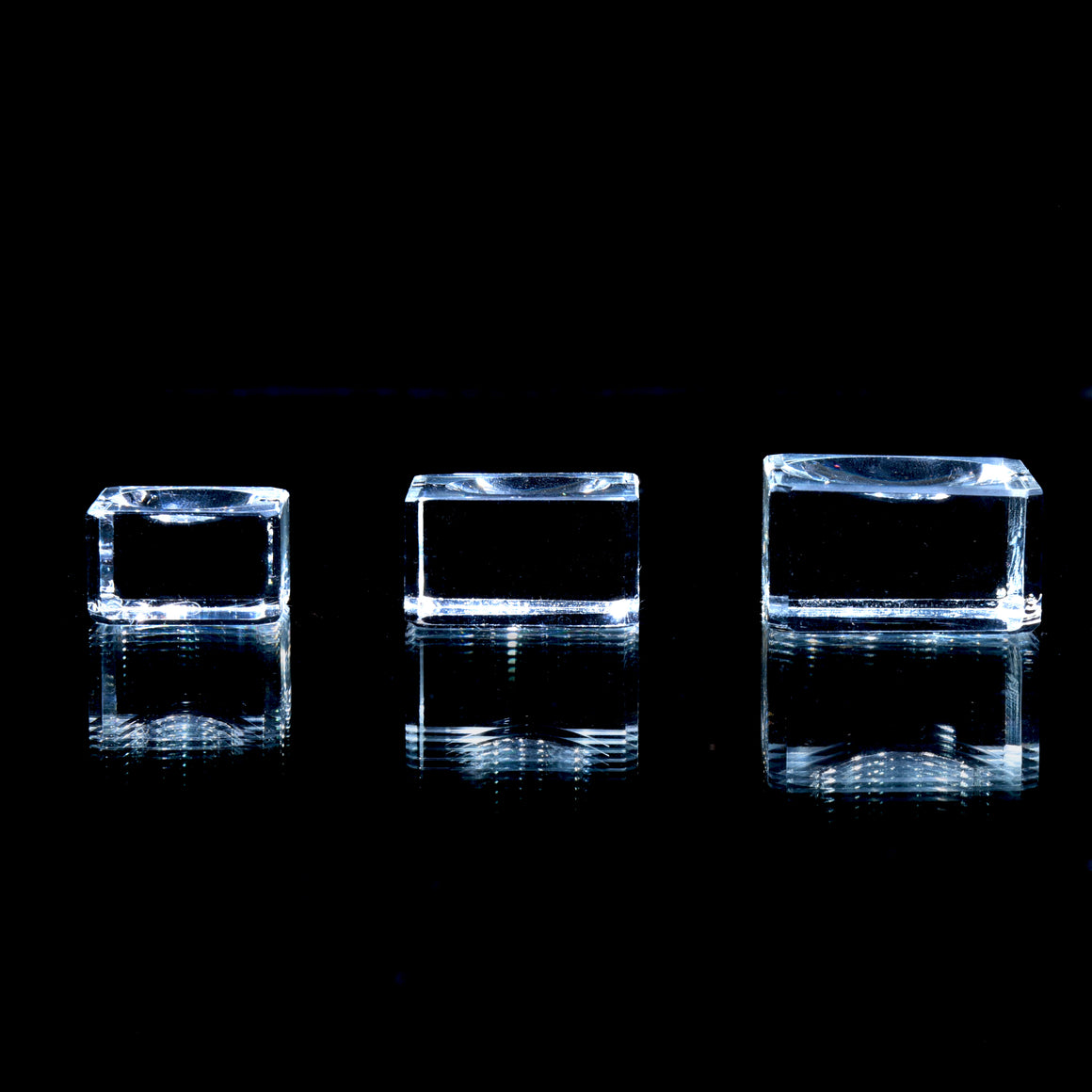 Clear Beveled Crystal Marble Stand - 3 Size Options