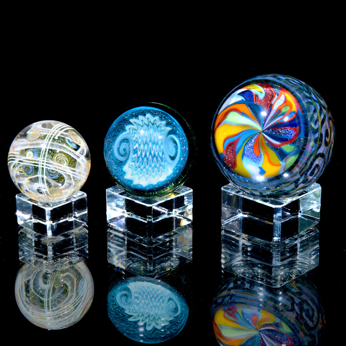 Clear Beveled Crystal Marble Stand - 3 Size Options