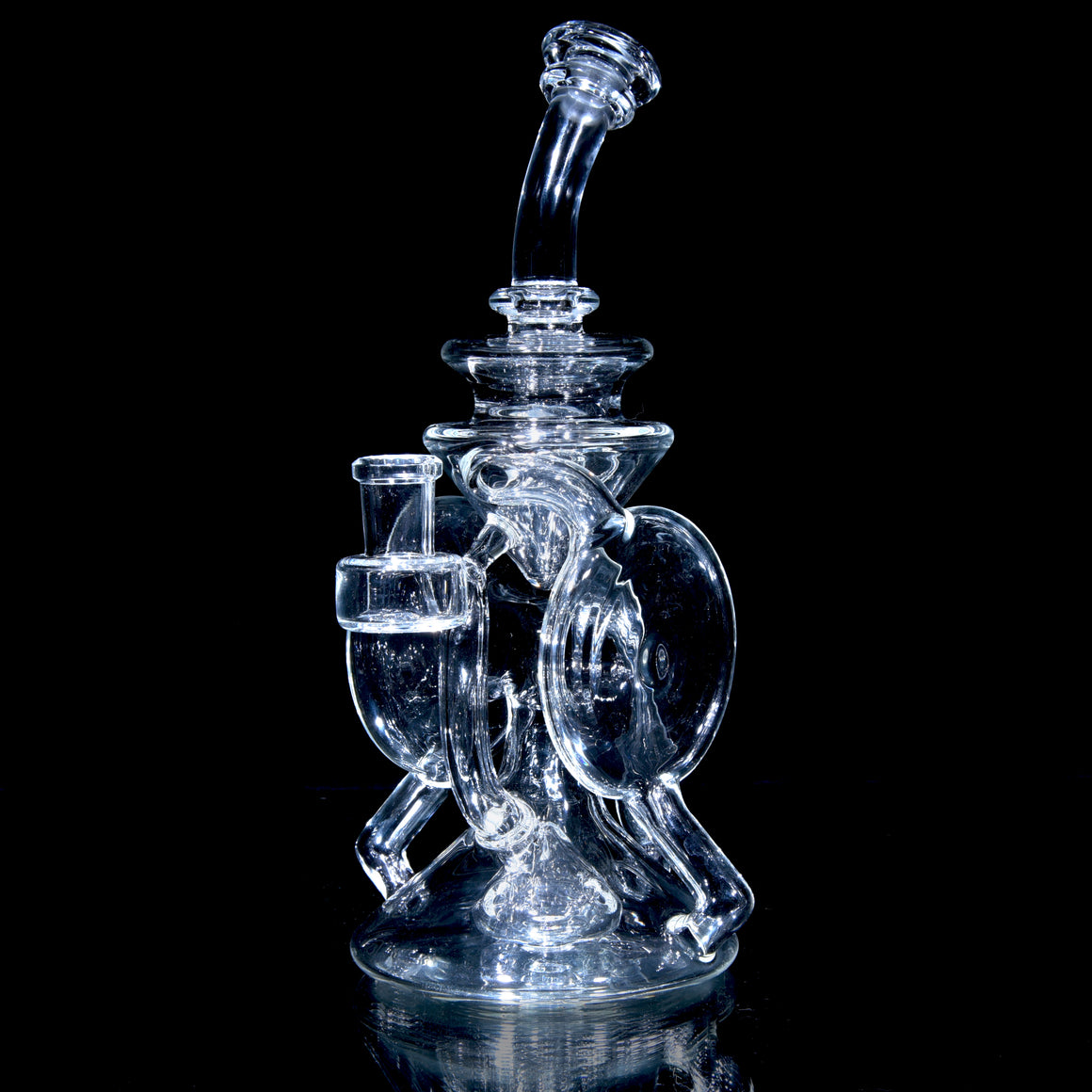 Triple-Drain Redisculator Recycler Rig - Clear - 14mm Female