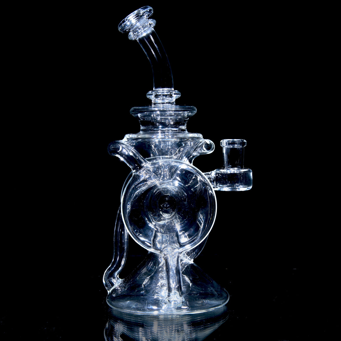 Triple-Drain Redisculator Recycler Rig - Clear - 14mm Female