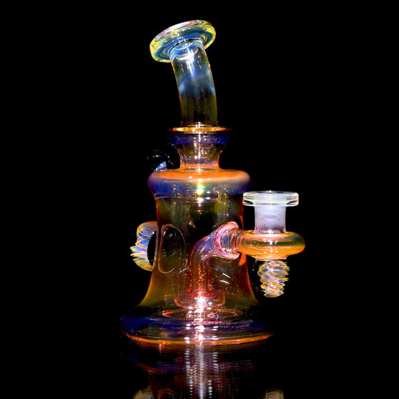 Fully-worked Fumed Banger Hanger w/ Fume Spiral Marble - 10mm Female