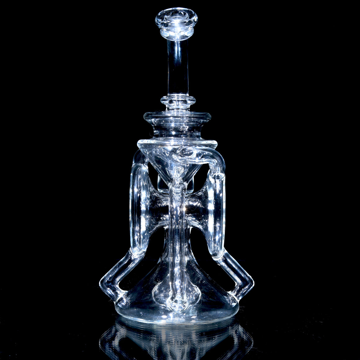 Triple-Drain Redisculator Recycler Rig - Clear - 14mm Female