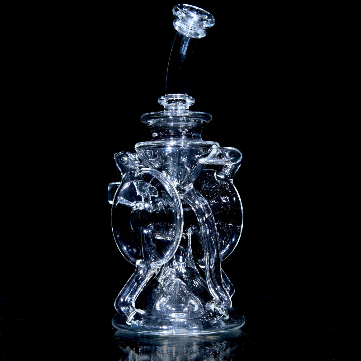 Triple-Drain Redisculator Recycler Rig - Clear - 14mm Female