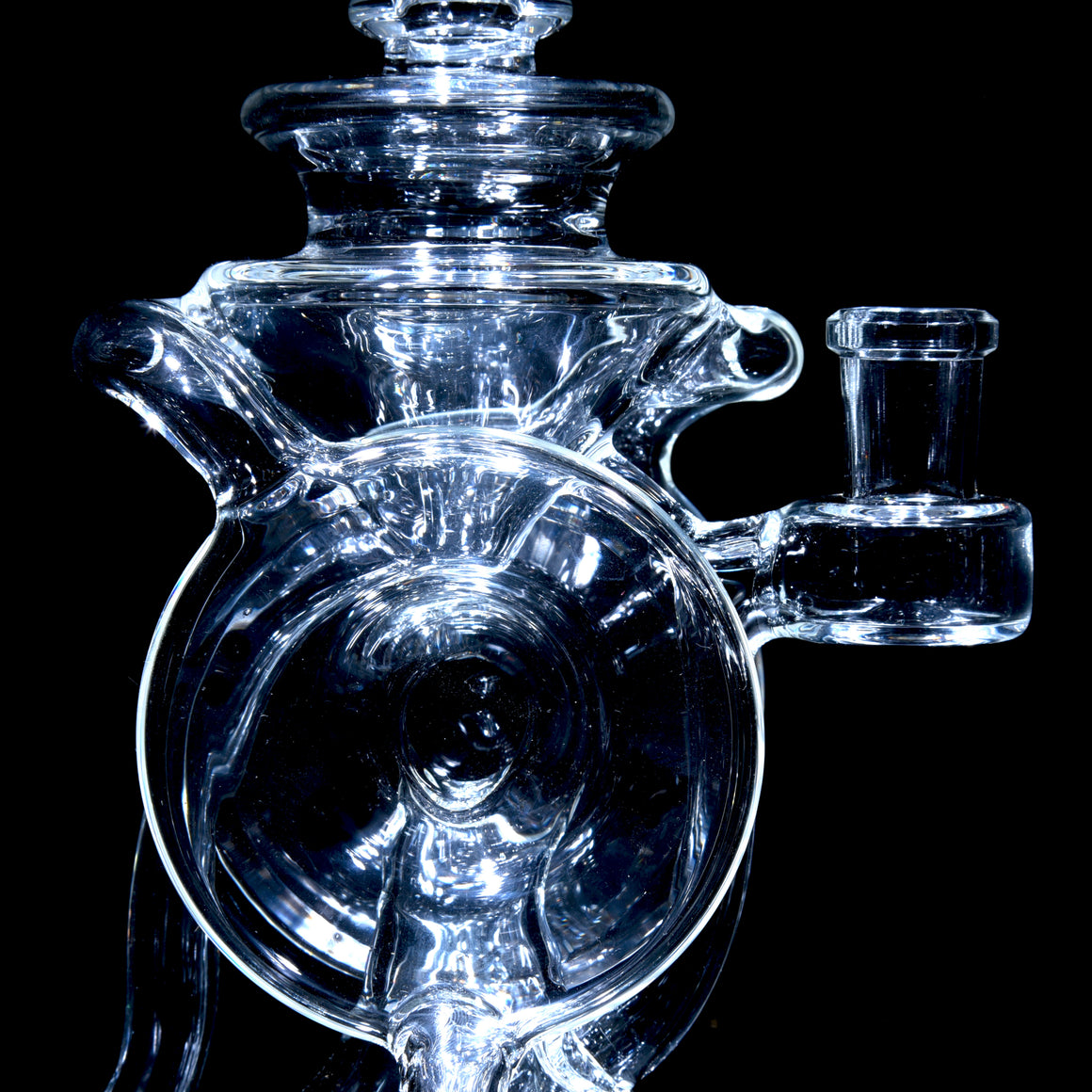 Triple-Drain Redisculator Recycler Rig - Clear - 14mm Female