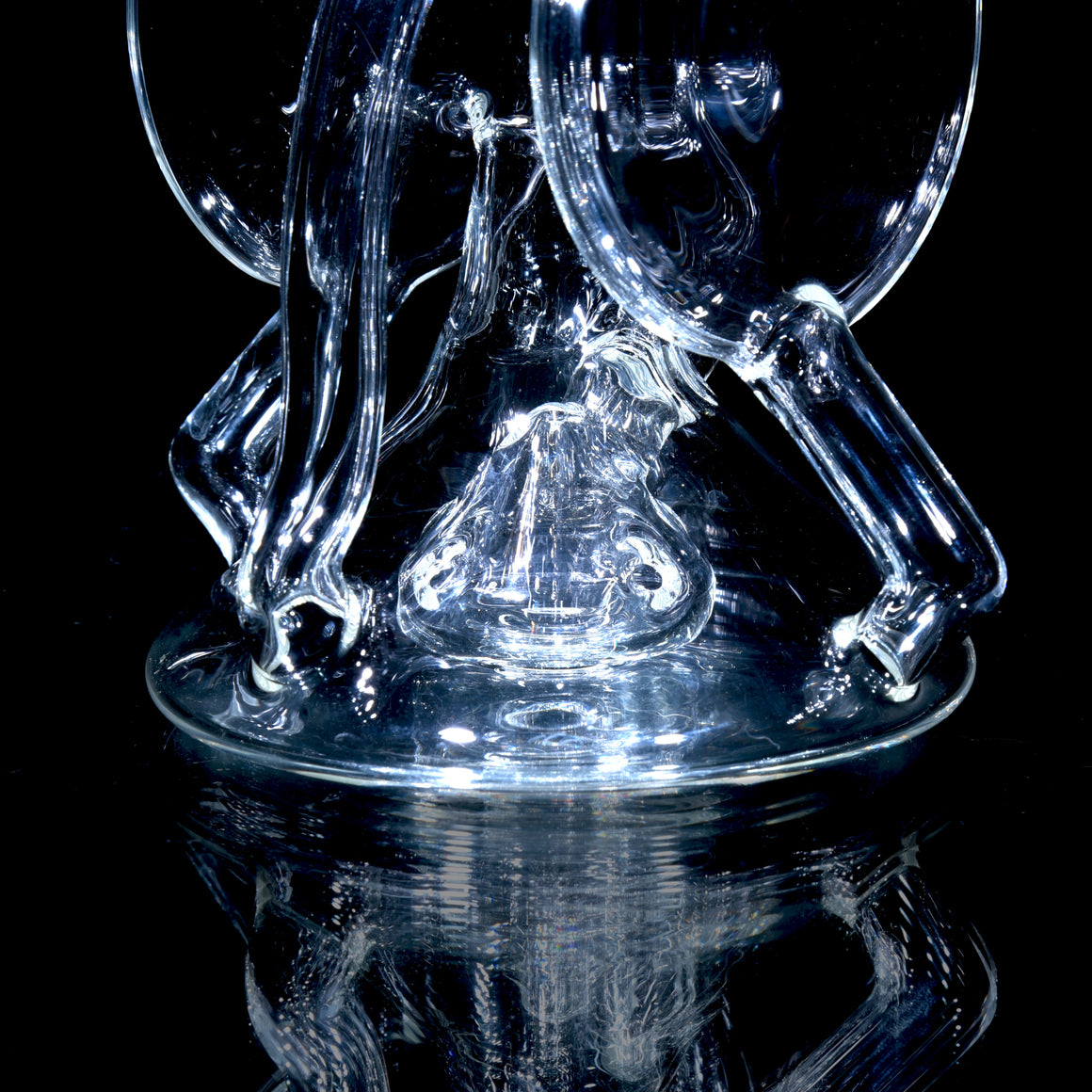 Triple-Drain Redisculator Recycler Rig - Clear - 14mm Female