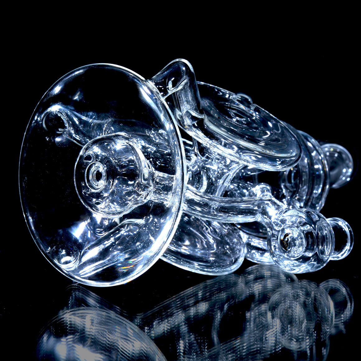 Triple-Drain Redisculator Recycler Rig - Clear - 14mm Female