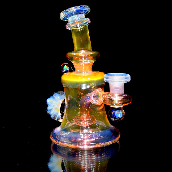 Fully-worked Fumed Banger Hanger w/ Honeycomb Marble - 10mm Female