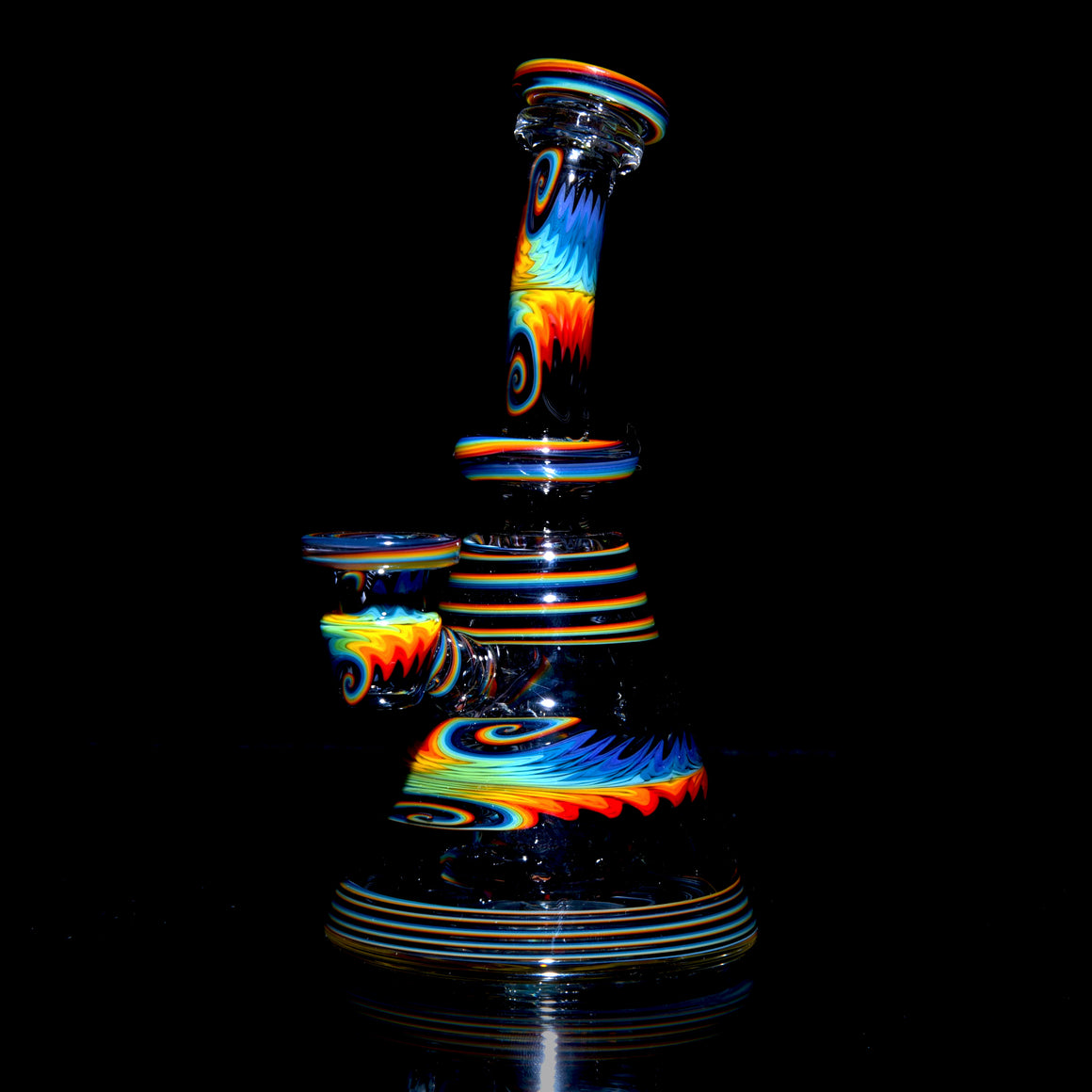Bipolar Jailbird Rainbow Linework Bentneck Beaker Banger Hanger - 10mm Female