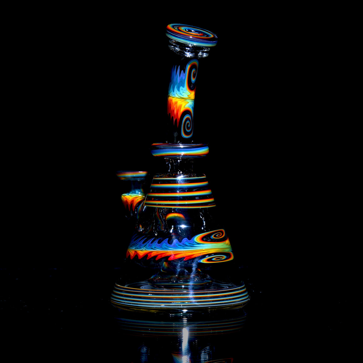 Bipolar Jailbird Rainbow Linework Bentneck Beaker Banger Hanger - 10mm Female