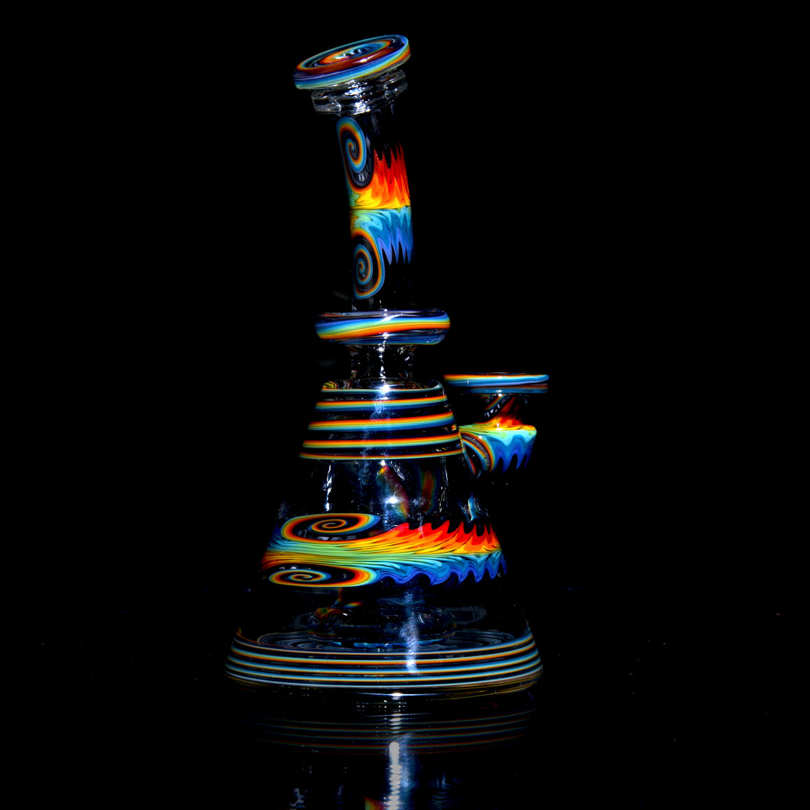 Bipolar Jailbird Rainbow Linework Bentneck Beaker Banger Hanger - 10mm Female