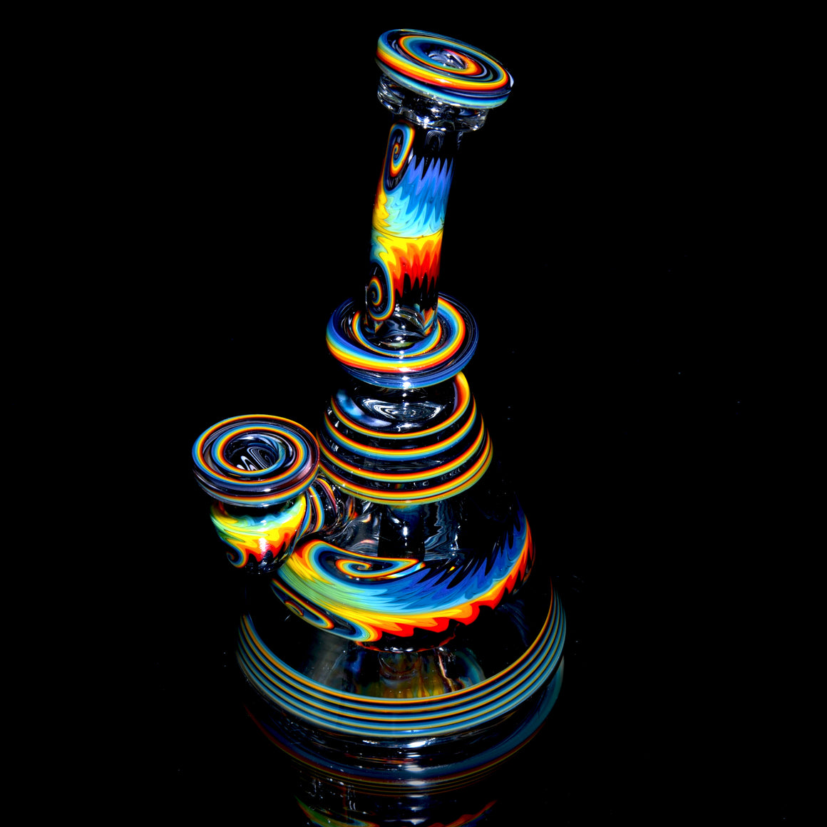Bipolar Jailbird Rainbow Linework Bentneck Beaker Banger Hanger - 10mm Female