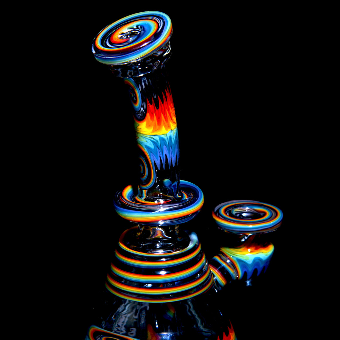 Bipolar Jailbird Rainbow Linework Bentneck Beaker Banger Hanger - 10mm Female