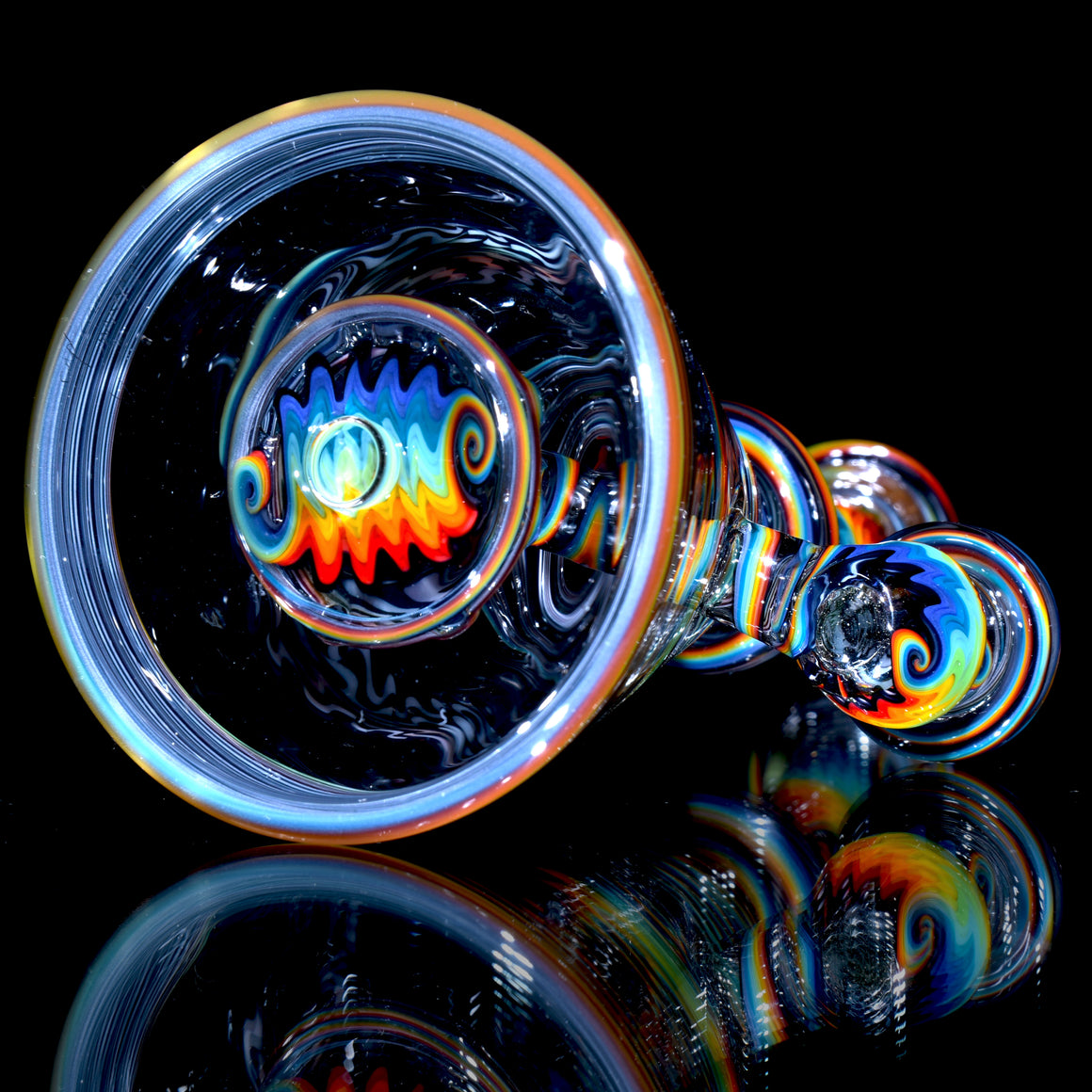 Bipolar Jailbird Rainbow Linework Bentneck Beaker Banger Hanger - 10mm Female