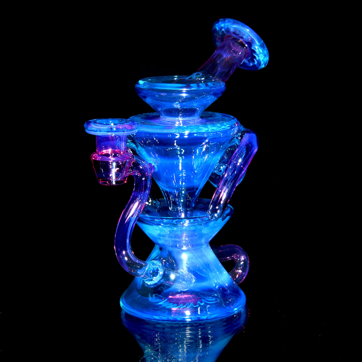 Worked Two & Through Double-uptake Floating Recycler - Meta-Terrania/Royal Jelly Linework - 10mm Female