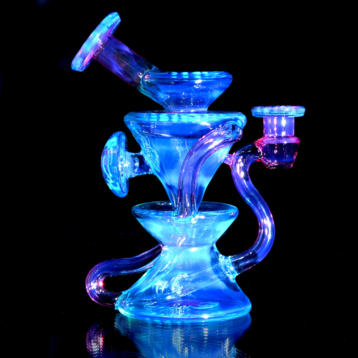 Worked Two & Through Double-uptake Floating Recycler - Meta-Terrania/Royal Jelly Linework - 10mm Female