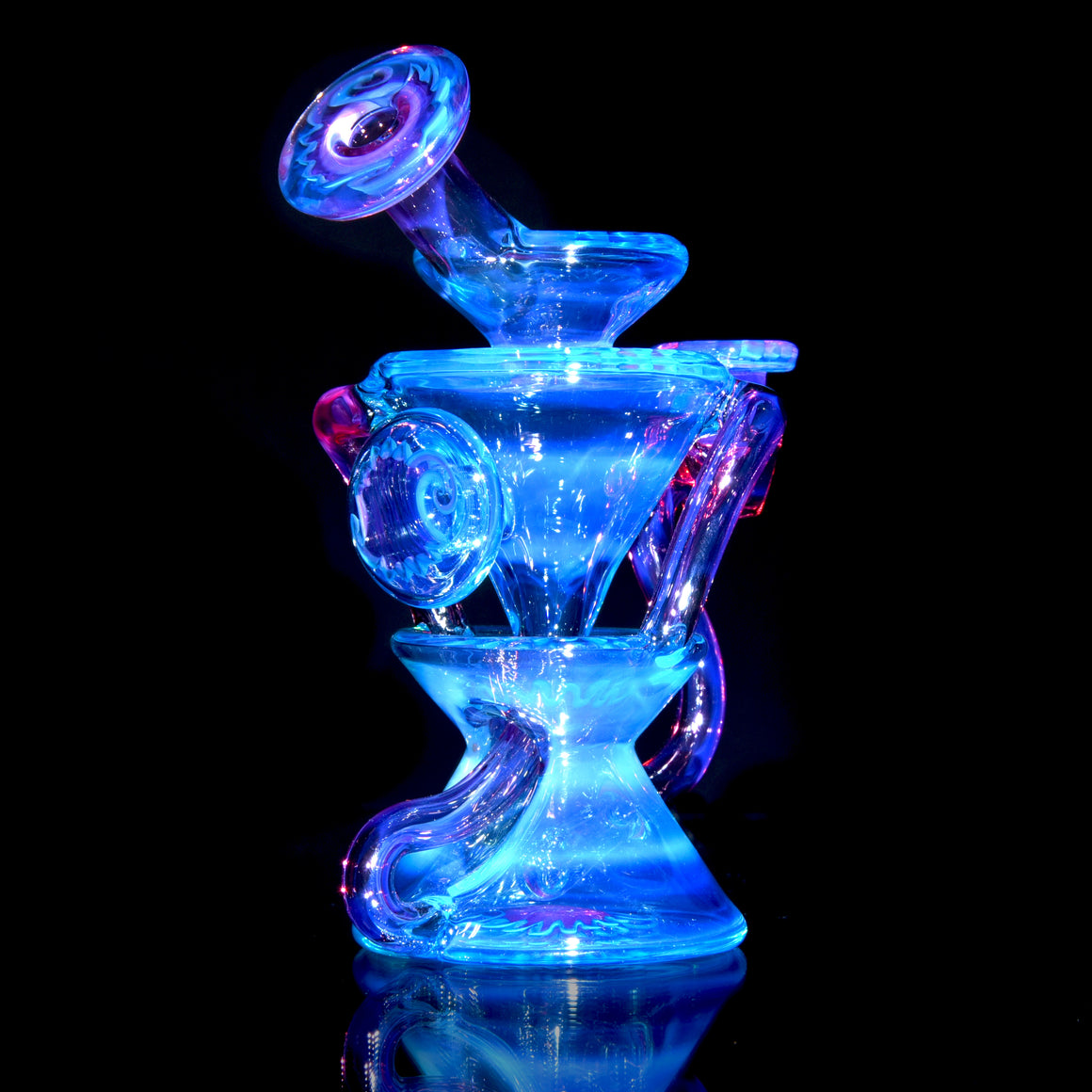 Worked Two & Through Double-uptake Floating Recycler - Meta-Terrania/Royal Jelly Linework - 10mm Female