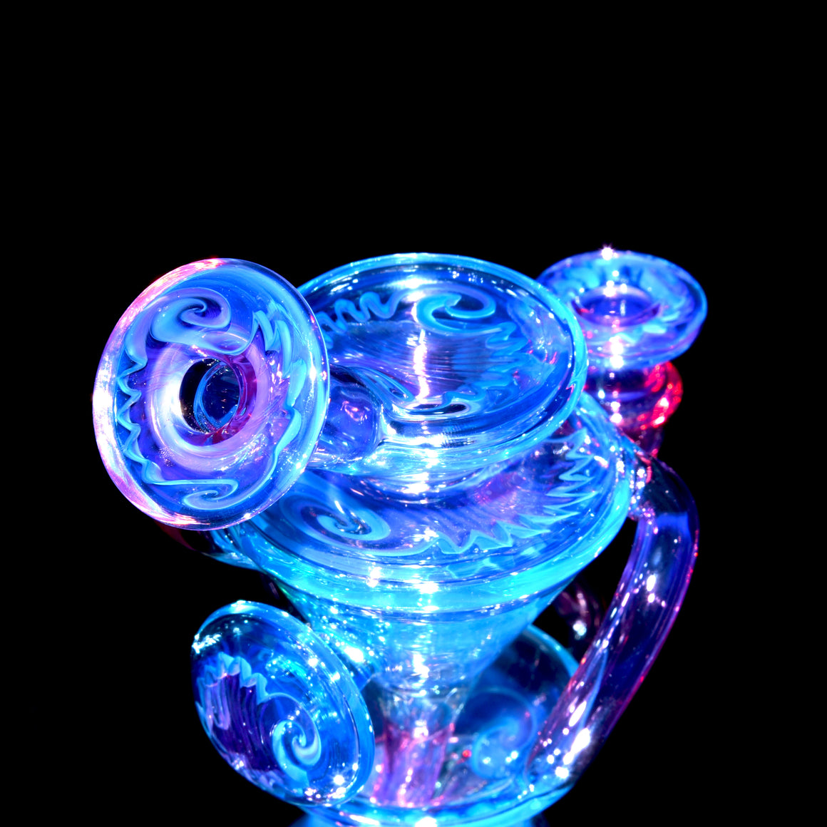 Worked Two & Through Double-uptake Floating Recycler - Meta-Terrania/Royal Jelly Linework - 10mm Female