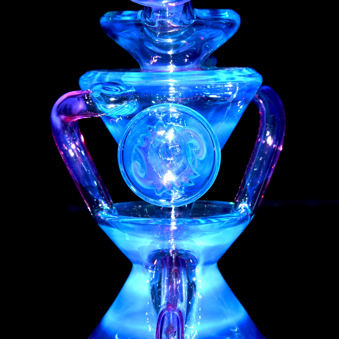 Worked Two & Through Double-uptake Floating Recycler - Meta-Terrania/Royal Jelly Linework - 10mm Female
