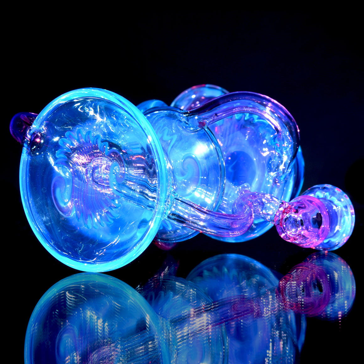 Worked Two & Through Double-uptake Floating Recycler - Meta-Terrania/Royal Jelly Linework - 10mm Female