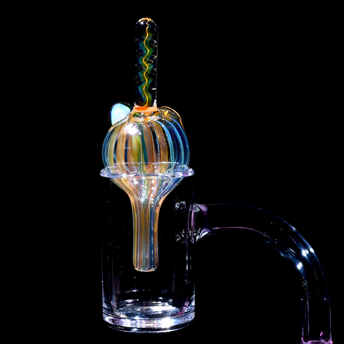 Fume Honeycomb & Lattice Bubble Cap w/ Opal