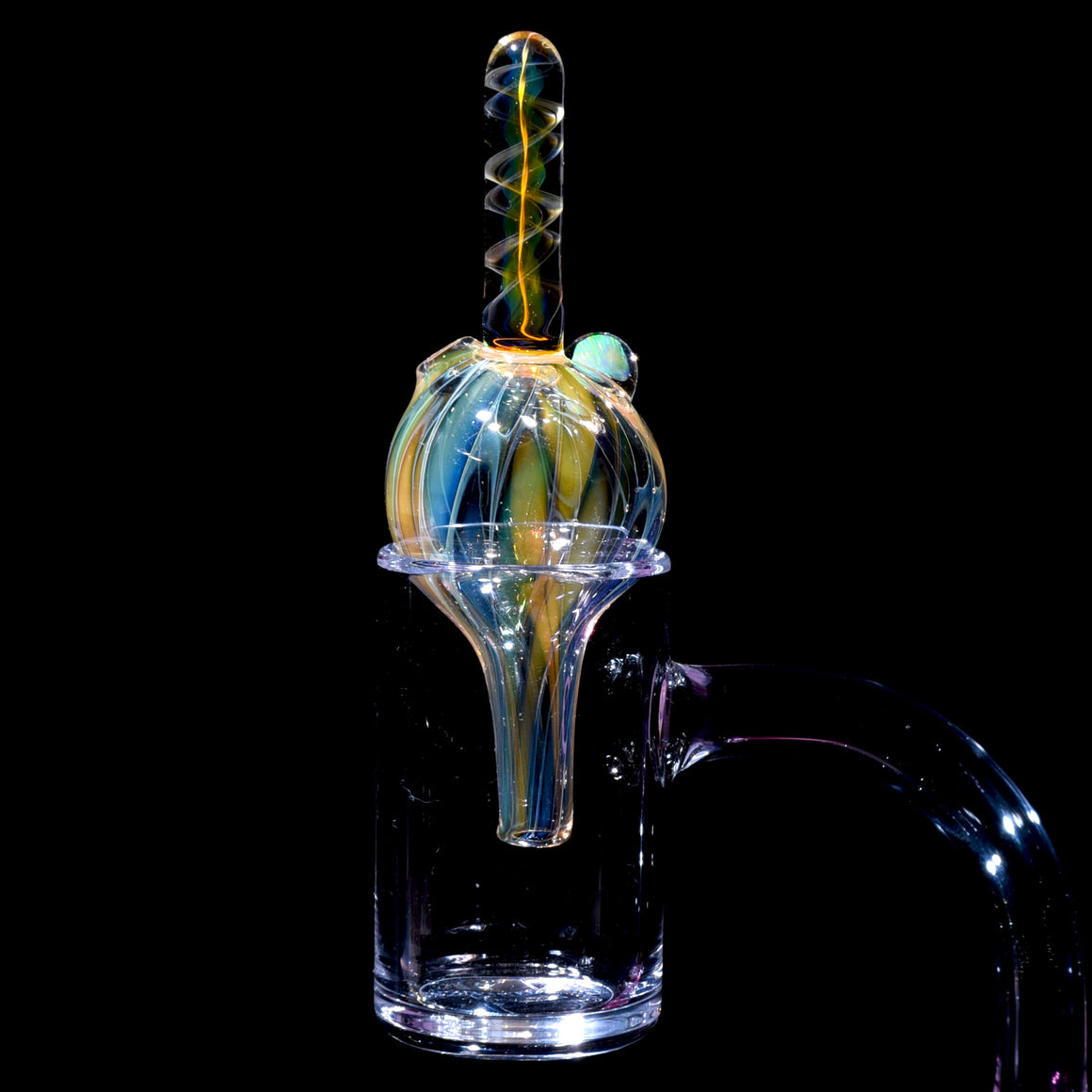 Fume Honeycomb & Lattice Bubble Cap w/ Opal