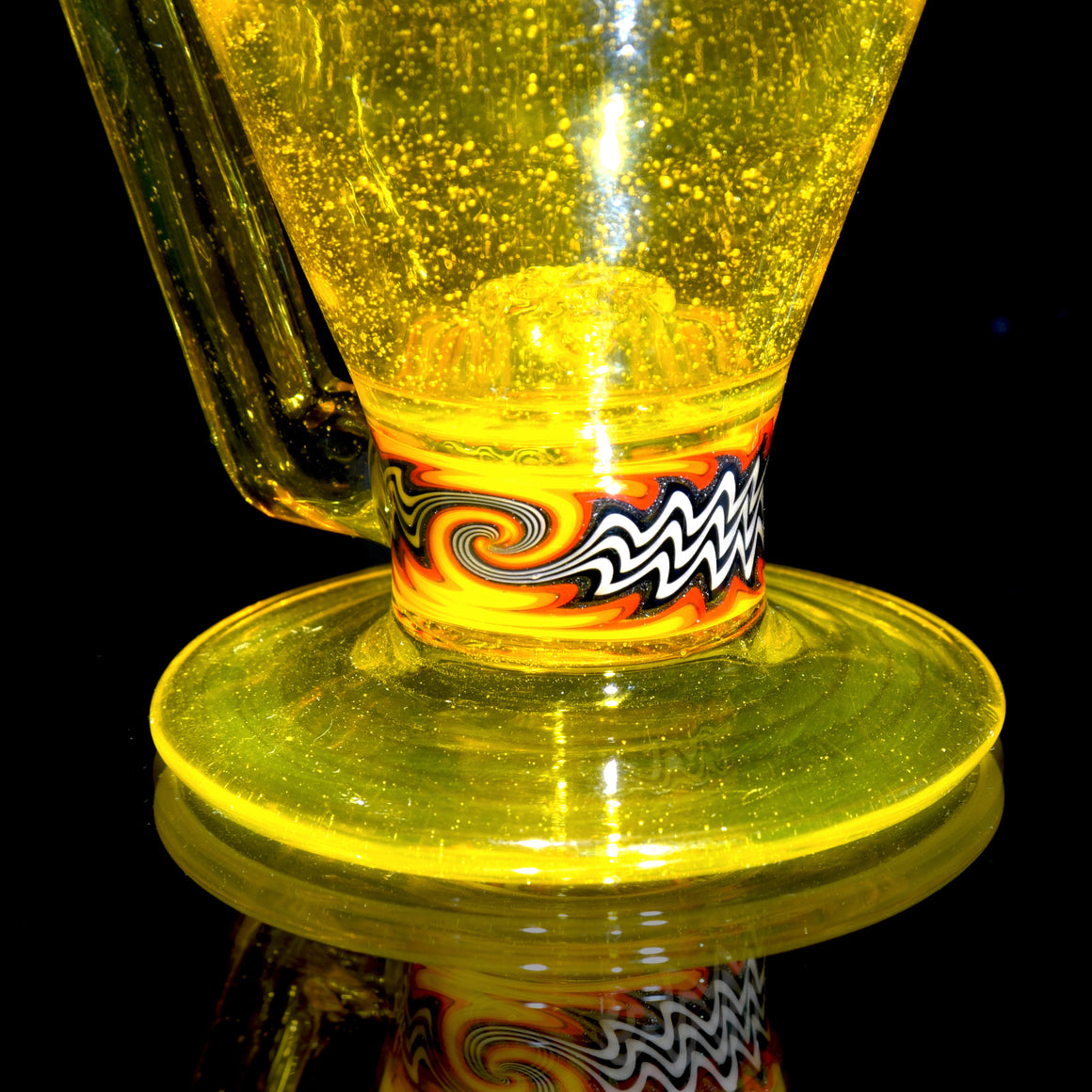 CFL Reactive Faceted Bentneck Banger Hanger w/ Lineworked Sections - Terps - 10mm Female