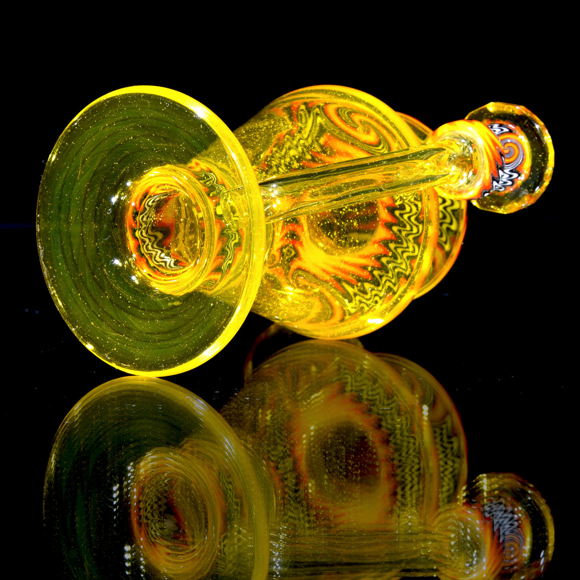 CFL Reactive Faceted Bentneck Banger Hanger w/ Lineworked Sections - Terps - 10mm Female