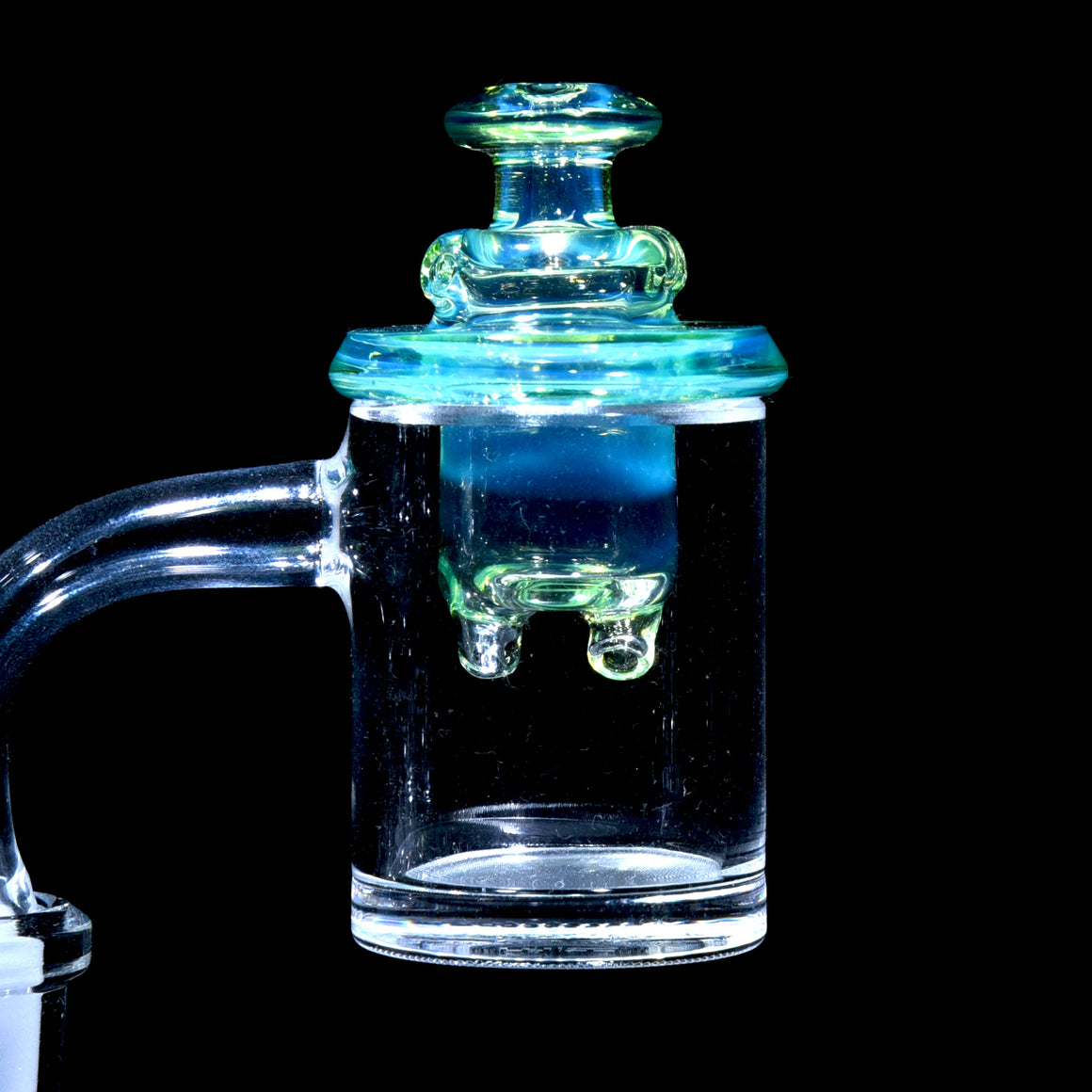 Full-color Dual-intake Spinner Cap for 25-30mm Bucket Bangers - Lime Drop over Moonstone
