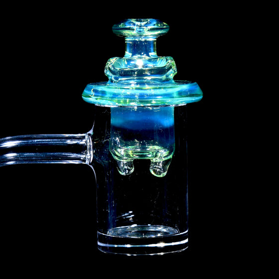 Full-color Dual-intake Spinner Cap for 25-30mm Bucket Bangers - Lime Drop over Moonstone