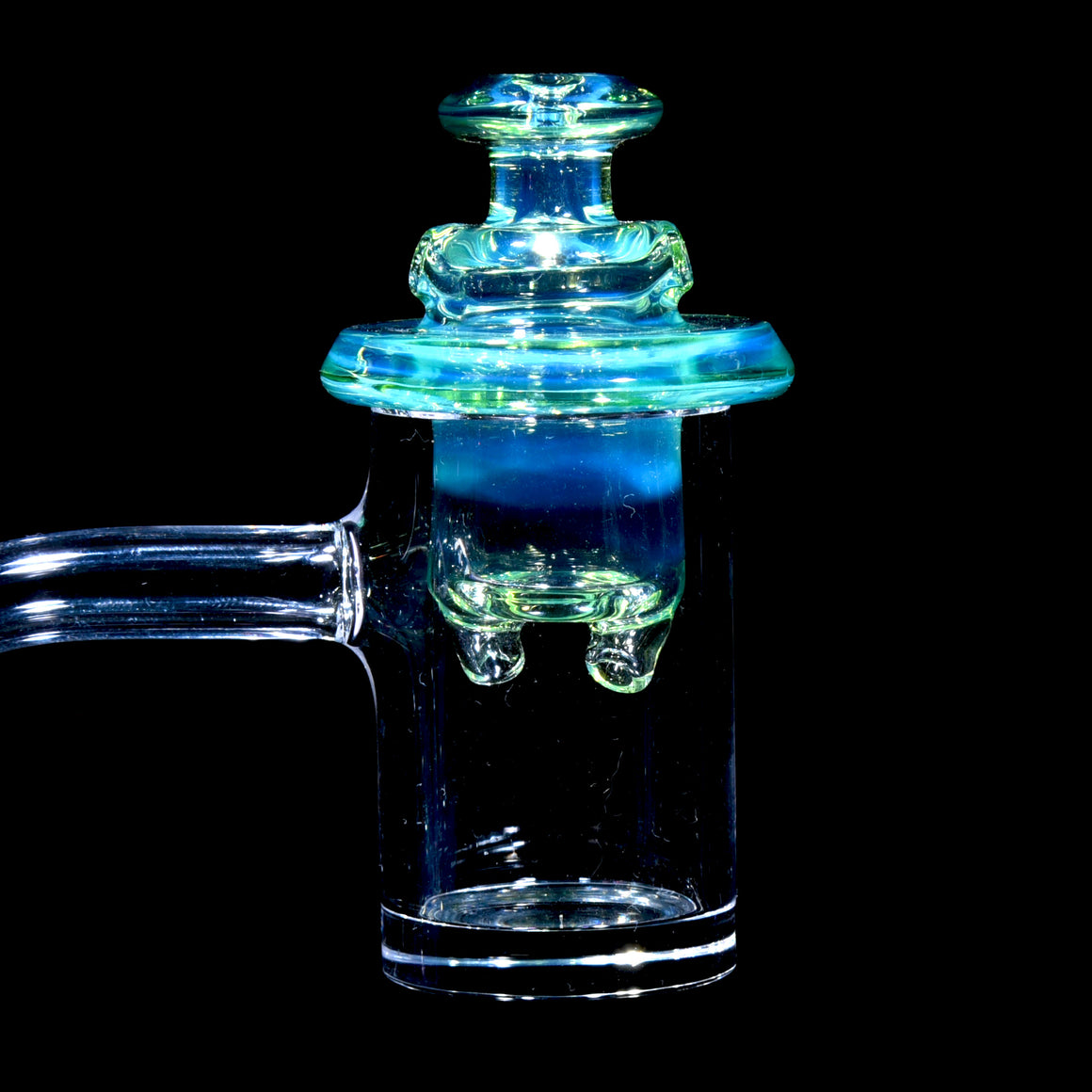 Full-color Dual-intake Spinner Cap for 25-30mm Bucket Bangers - Lime Drop over Moonstone