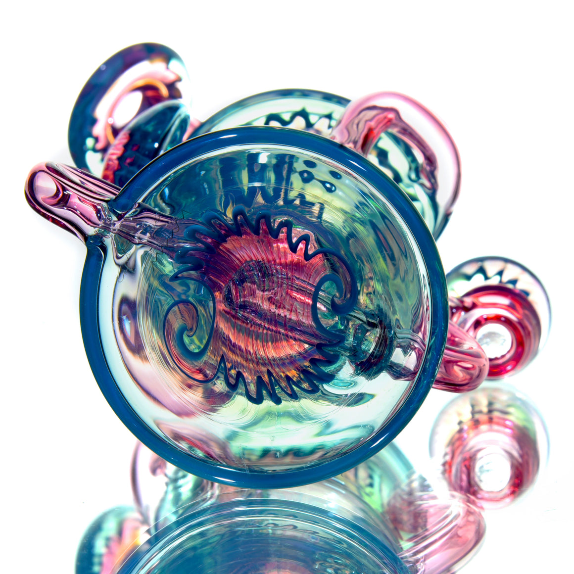 Worked Two & Through Double-uptake Floating Recycler - Meta-Terrania/Royal Jelly Linework - 10mm Female
