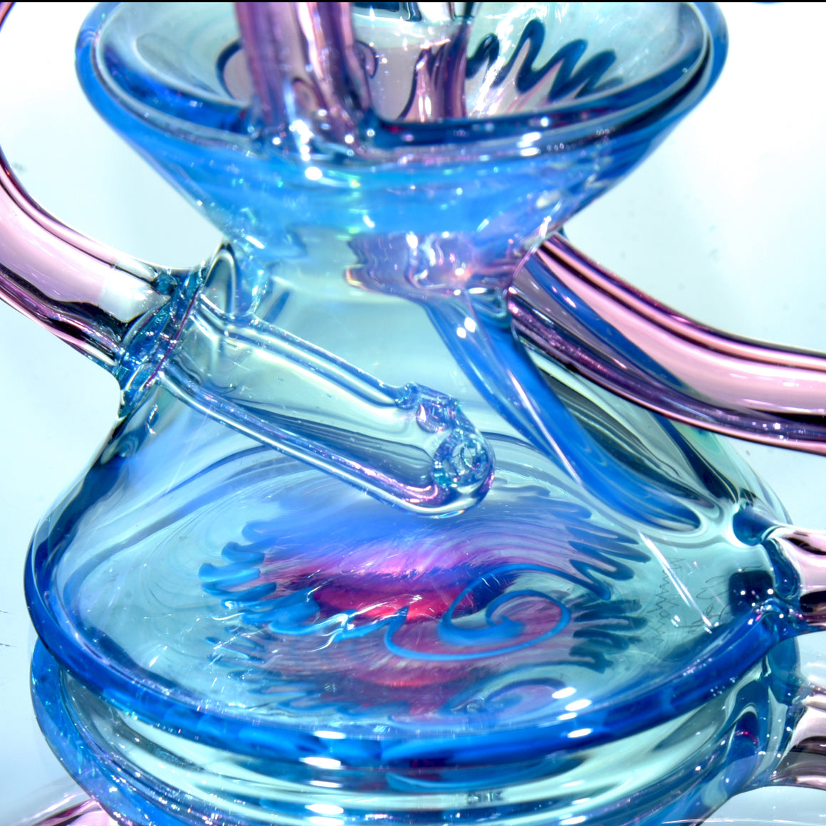 Worked Two & Through Double-uptake Floating Recycler - Meta-Terrania/Royal Jelly Linework - 10mm Female