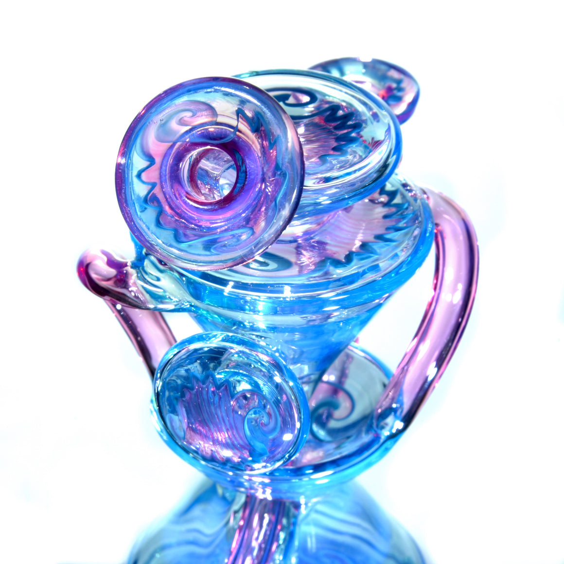 Worked Two & Through Double-uptake Floating Recycler - Meta-Terrania/Royal Jelly Linework - 10mm Female