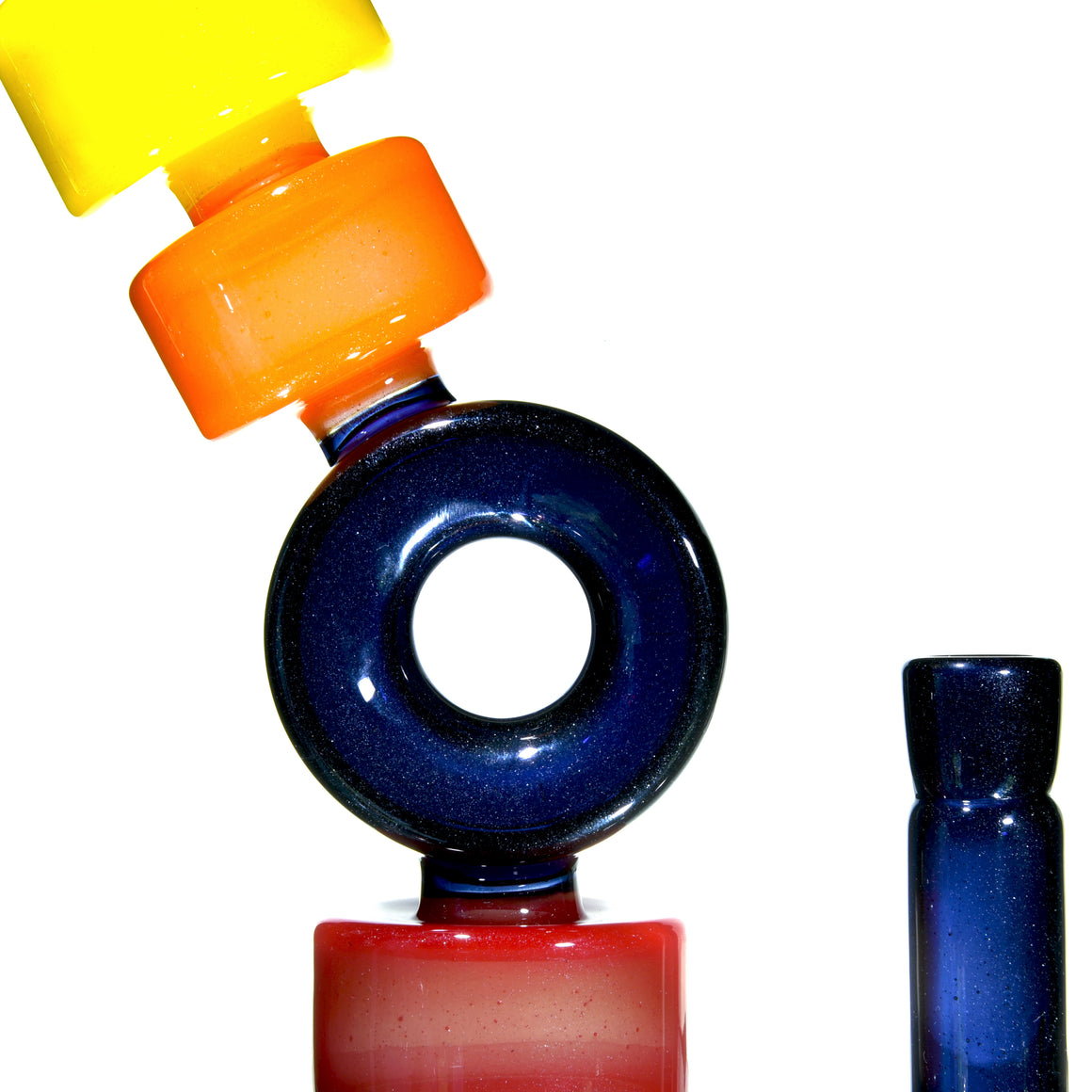 "Mr. Sparkle" XL Donut & Pucks Colorform Rig - Steel Wool over Black & Warm Tones -  14mm Female (Copy)