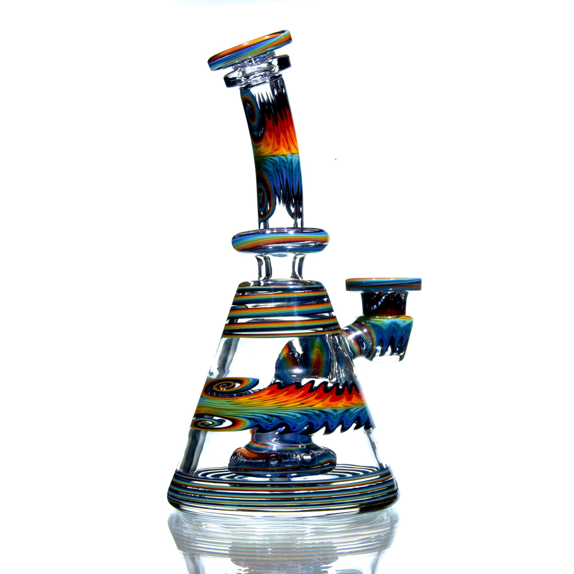 Bipolar Jailbird Rainbow Linework Bentneck Beaker Banger Hanger - 10mm Female