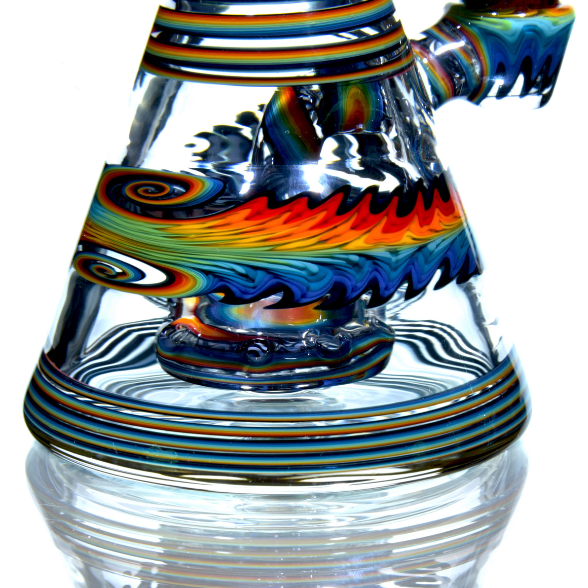 Bipolar Jailbird Rainbow Linework Bentneck Beaker Banger Hanger - 10mm Female