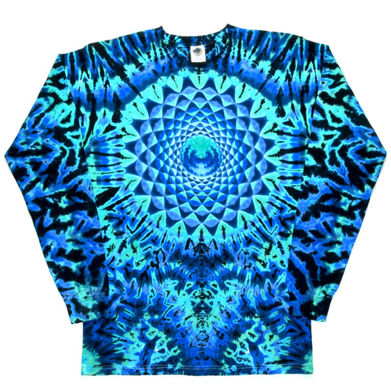 Medium Long-sleeve Tie Dye T-Shirt - Aquatic Mandala Combo