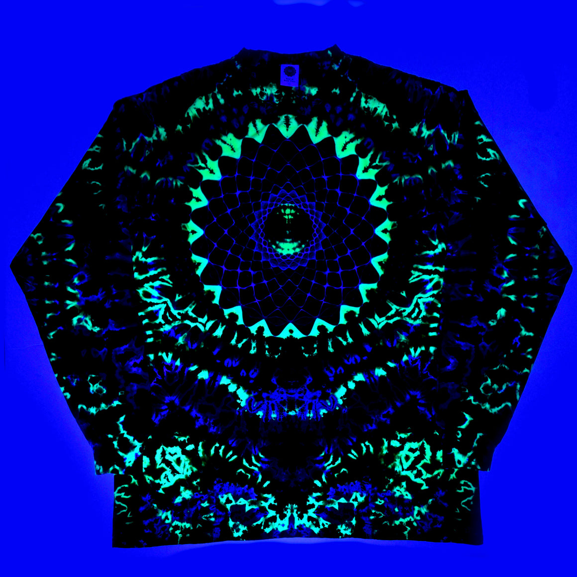 XXXL - UV Reactive Rainbow Mandala Combo Long-sleeve Tie Dye Shirt