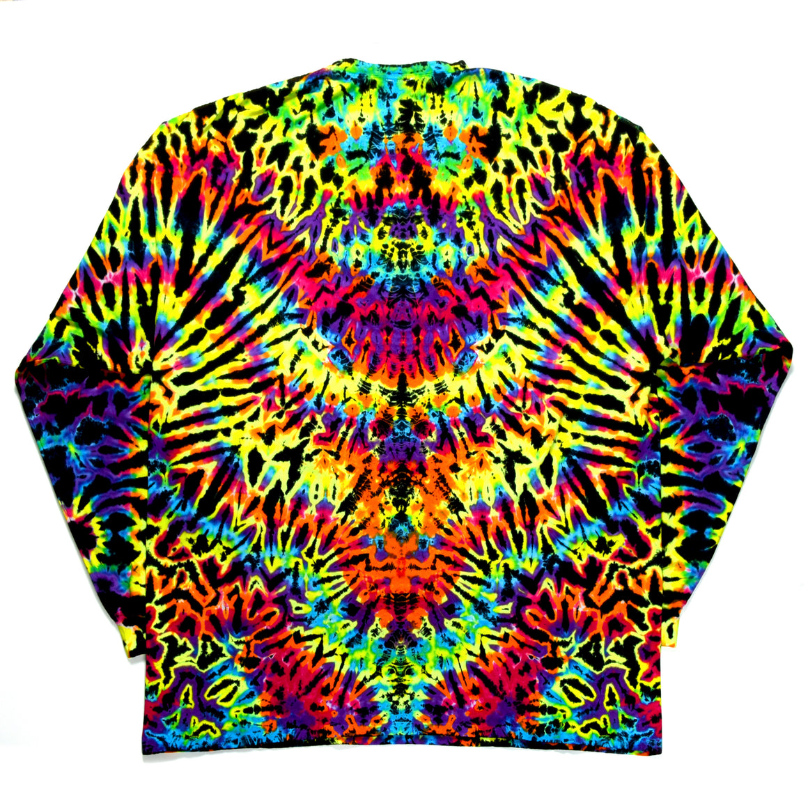 XXXL - UV Reactive Rainbow Mandala Combo Long-sleeve Tie Dye Shirt