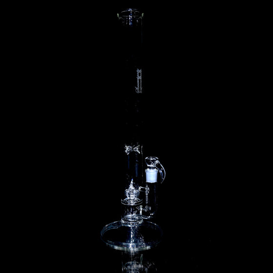 50x5mm Imperial Perc Straight Tube w/ 4-hole Slide - Clear - 18mm Male