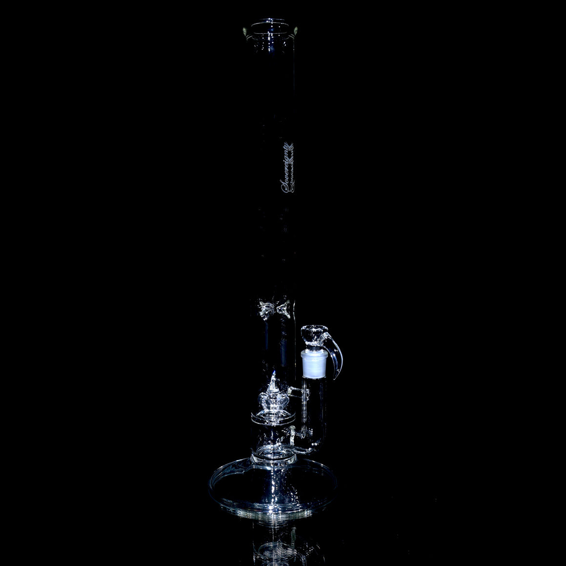 50x5mm Imperial Perc Straight Tube w/ 4-hole Slide - Clear - 18mm Male