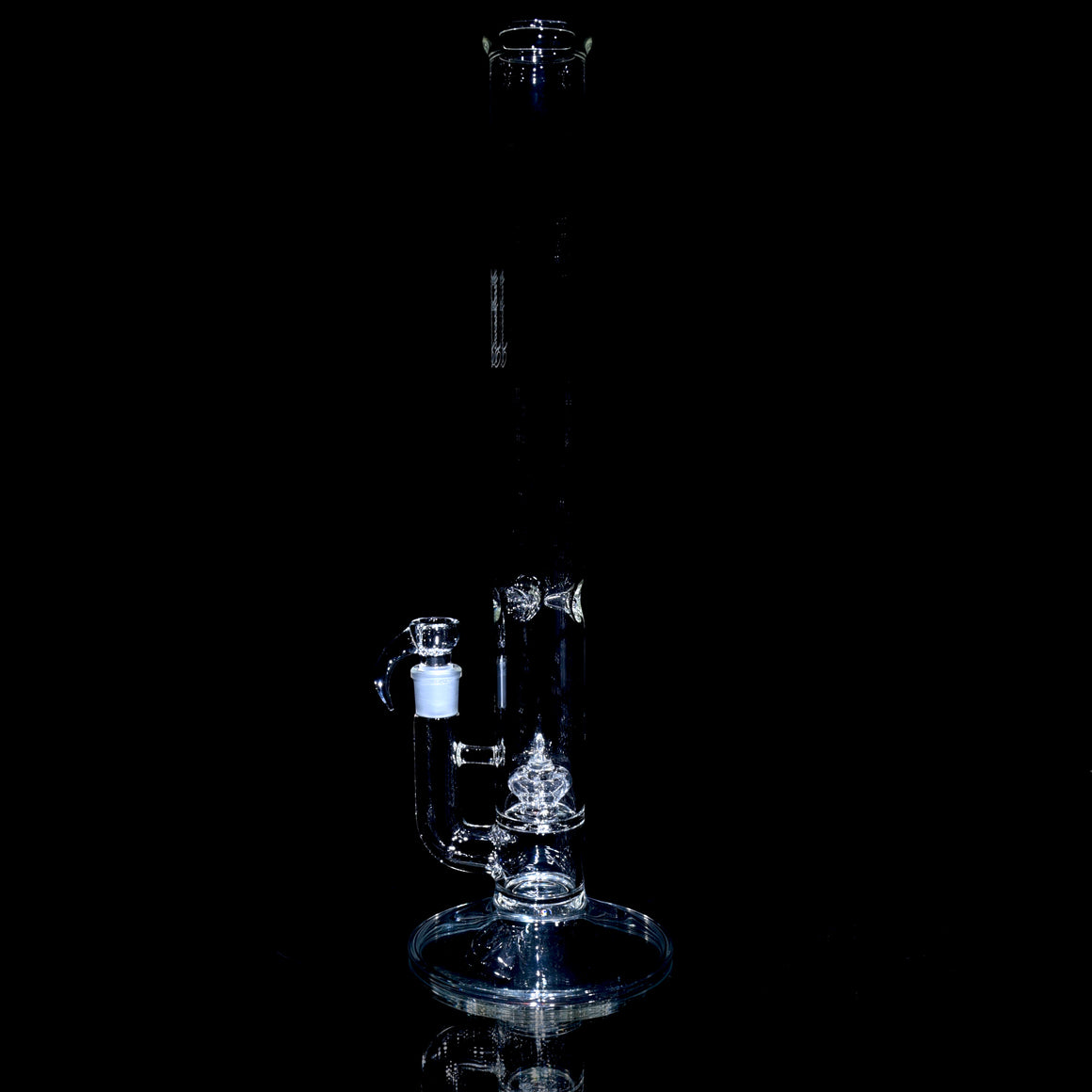50x5mm Imperial Perc Straight Tube w/ 4-hole Slide - Clear - 18mm Male